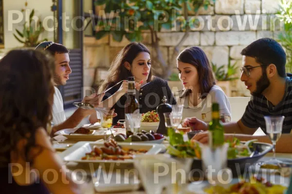 מתכנסים חברים לארוחת שבת מסורתית ממדינת ישראל. מזון, צַלַחַת, אינטראקציה