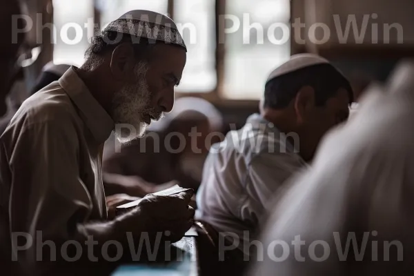 קבוצת גברים לומדים תורה ביחד, ממדינת ישראל. כובע, צילום מונוכרום, שִׂיחָה