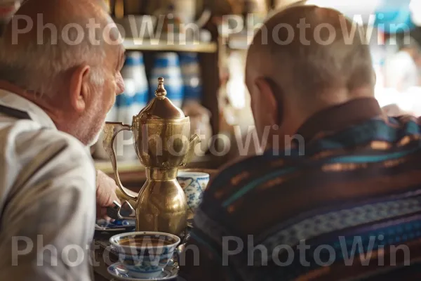 גברים חולקים סיפורים על קפה טורקי, ממדינת ישראל. בית המקדש, כלי שולחן, עִיר