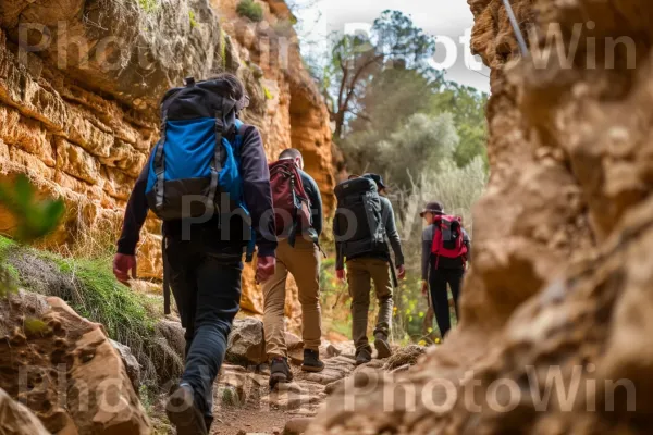 קבוצת טיולים חוקרת שטח טרשי, חובקת יופי ואתגרי הטבע, ממדינת ישראל. הַר, מזוודות ותיקים, בילוי בחוץ