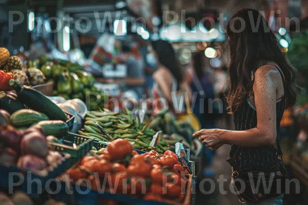 נשים קונות תוצרת טרייה בשוק, ממדינת ישראל. מזון, רוֹכֵל, מזון מלא