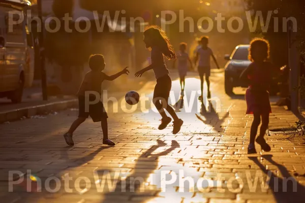 ילדים משחקים ברחובות תל אביב שטופי השמש, ממדינת ישראל. עוֹמֵד, כֵּיף, שָׁמַיִם