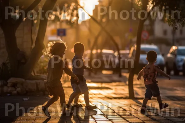 ילדים משחקים ברחובות תל אביב, ממדינת ישראל. אוֹר, גַלגַל, בית המקדש