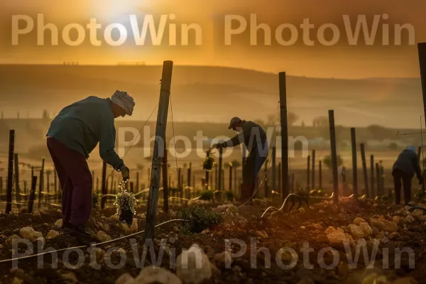 חקלאים מטפלים בכרמים במדבר הנגב, ממדינת ישראל. אנשים בטבע, צילום פלאש, אוֹר שֶׁמֶשׁ