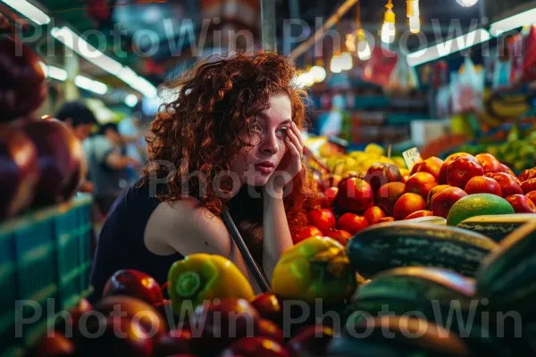 אישה קונה תוצרת טרייה בשוק, ממדינת ישראל. מזון, מזונות טבעיים, מַרכִּיב