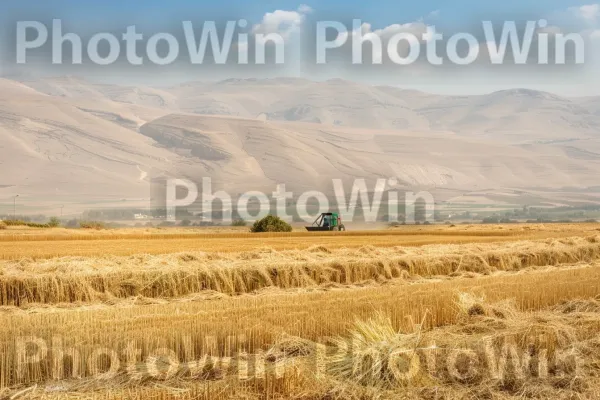 חקלאי קוצר יבולים בבקעת הירדן, ממדינת ישראל. שָׁמַיִם, צמח, חַקלָאוּת