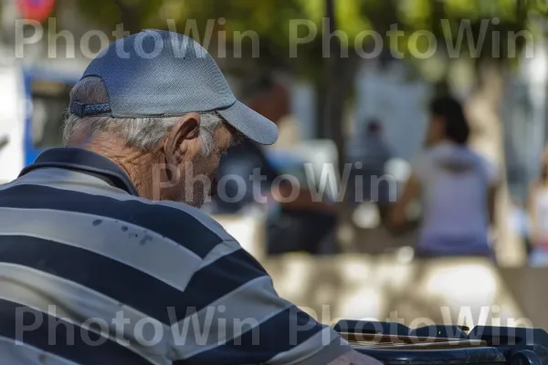 גברים מבוגרים משחקים שש בש בפארק תל אביבי, ממדינת ישראל. כובע שטוח, כובע, מוּסִיקָאִי