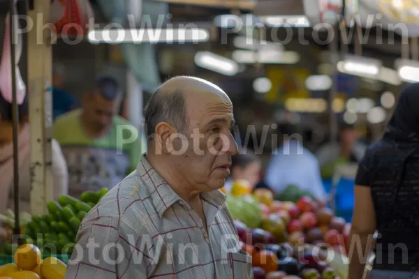 מקומיים קונים תוצרת טרייה בשוק שוקק חיים בבאר שבע ממדינת ישראל. מוכר, מזונות טבעיים, בית המקדש