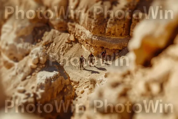 מטיילים חוקרים את חורבותיה העתיקות של מצדה, ממדינת ישראל. נוֹף, התקרבות, זוחל קשקש