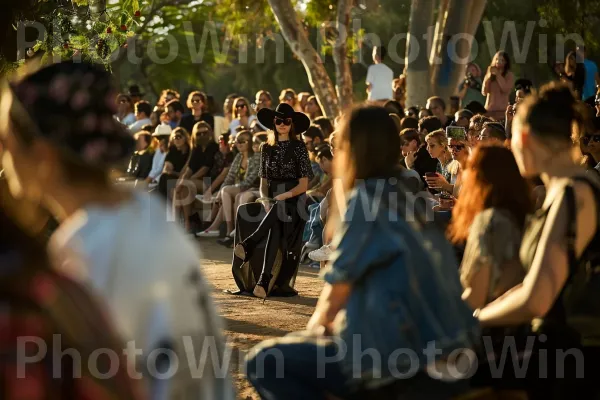 תצוגת אופנה אולד סקול בפארק תל אביבי. צמח, עֵץ, פְּנַאִי