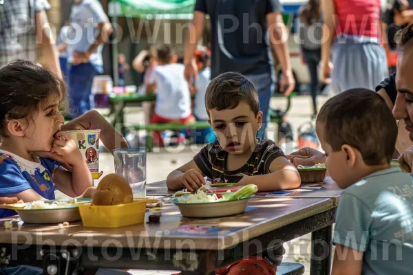 תמונות תרבות של החיים הישראליים של שנות ה-70. שולחן, פְּנַאִי, מִכְנָסַיִים קְצָרִים