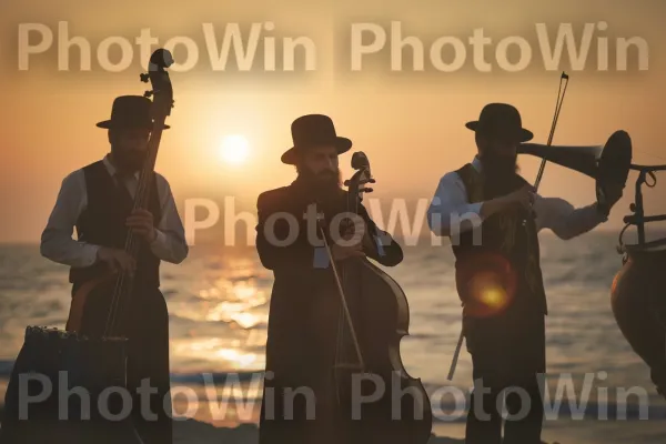 מוזיקאים ישראלים קלאסיים בשקיעה. הלהקה מנגנת, כלי מיתר, מוּסִיקָה