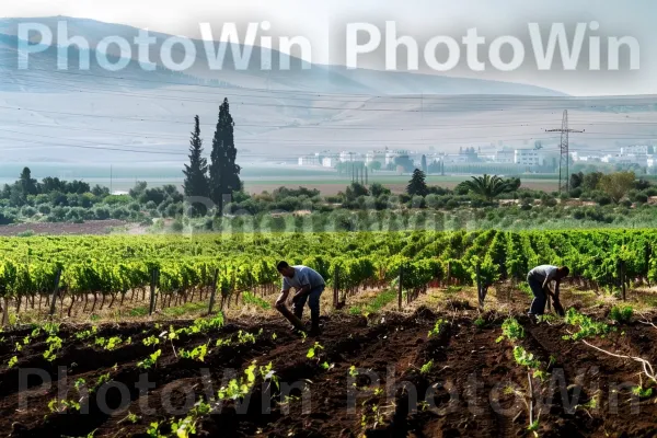 תמונה נוסטלגית של חקלאים עובדי האדמה ברמת הגולן. שָׁמַיִם, צמח, חַקלָאוּת