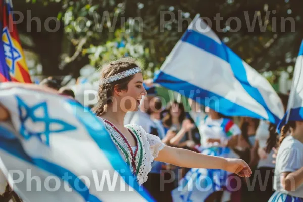 רקדנים ילידים מבצעים ריקוד מסורתי ממדינת ישראל. דֶגֶל, קָהָל, אירוע