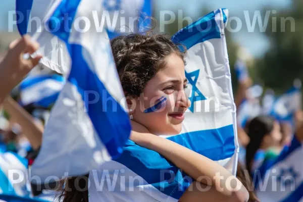 תלמידים צועדים במצעד, חוגגים את יום העצמאות, גאווה בשפע, ממדינת ישראל. עוֹלָם, דֶגֶל, אוהד