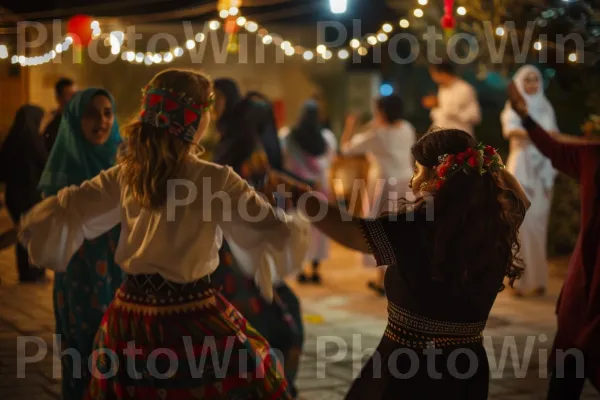 קבוצת נשים רוקדות לרגל חג, ממדינת ישראל. אופנה, אמנויות במה, קבוצה חברתית