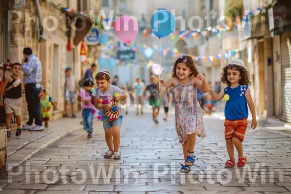 ילדים משחקים ברחובות ירושלים, שמחה ותמימות, ממדינת ישראל. חיוך, כְּחוֹל, תַשׁתִית