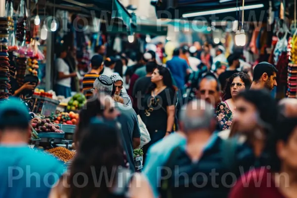 קניות בשוק בעיר העתיקה השוקקת בירושלים, ממדינת ישראל. מוכר, שׁוּק, קָהָל