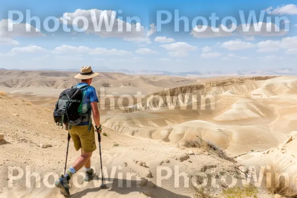 טיול במדבר הנגב, תחת השמש הקופחת ממדינת ישראל. ענן, קהילת צמחים, צמח