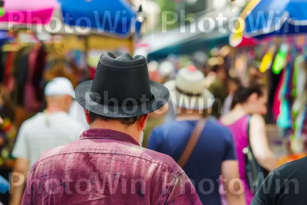 קונים בשוק הומה בירושלים, ממדינת ישראל. שְׁעוֹת הַיוֹם, כובע, כיסוי ראש