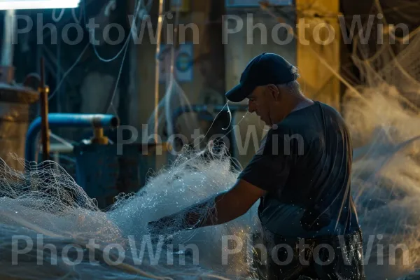 דייגים מטילים רשתות בנמל יפו ממדינת ישראל. פְּנַאִי, כֵּיף, הַנדָסָה