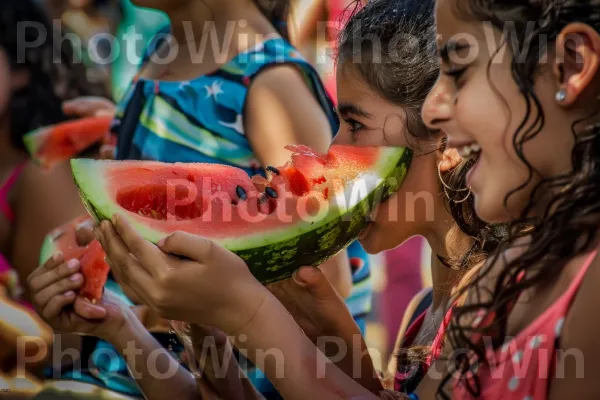 תחרות אכילת אבטיח בפסטיבל קיץ ממדינת ישראל. מזון, רֹאשׁ, הבעת פנים