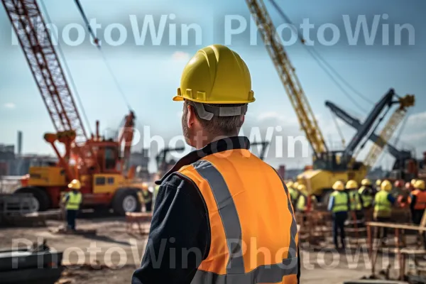 מהנדס ממוקד בודק מכונות באתר בנייה. בגדי עבודה, מהנדס, אַספַלט