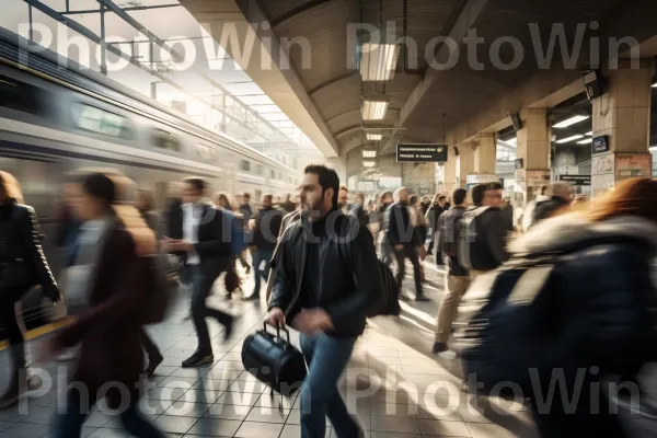 נוסעים ממהרים בתחנת רכבת תל אביב העמוסה ממדינת ישראל. גִ\'ינס, תַשׁתִית, מלאי מתגלגל