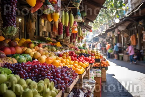 שוק הכרמל עמוס בפירות מגרים, חגיגה אמיתית לחושים ממדינת ישראל. מזון, צמח, מוכר