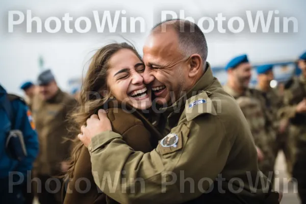 חיילים גאים עם משפחותיהם בשיבה צבאית מחממת לב, ממדינת ישראל. חיוך, מחווה, ז\'קֵט