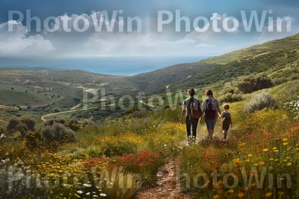 משפחות מטיילות בנופים עוצרי נשימה, מגלות את היופי המגוון של הכפר הישראלי, ממדינת ישראל. ענן, קהילת צמחים, אנשים בטבע