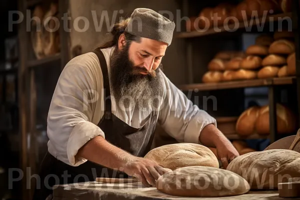 אופים מעצבים במיומנות בצק ללחם חלה מעורר תיאבון במאפייה מסורתית ממדינת ישראל. מִטְבָּח, עץ, מזונות טבעיים