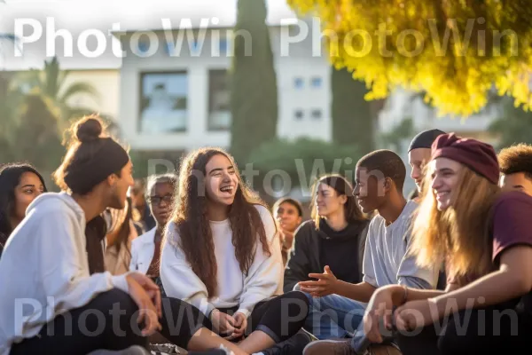 סטודנטים ניהלו דיונים ערים באוניברסיטה ישראלית ידועה, ממדינת ישראל. חיוך, מחווה, אוֹר שֶׁמֶשׁ