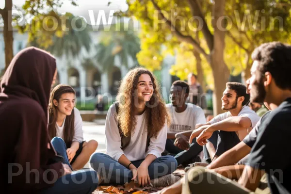 סטודנטים ניהלו דיונים ערים באוניברסיטה ישראלית ידועה, ממדינת ישראל. חיוך, שַׂמֵחַ, צמח