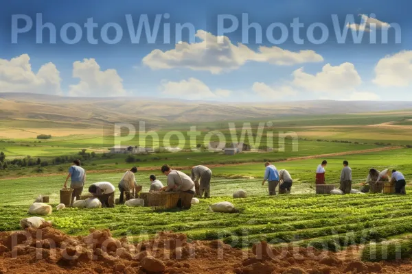 חקלאים קוטפים תוצרת טרייה באדמות החקלאיות הישראליות הפוריות, ממדינת ישראל. שָׁמַיִם, אזור אקולוגי, יונק