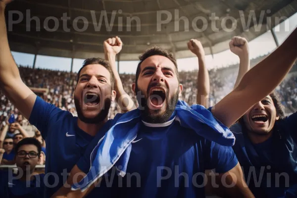 אוהדי כדורגל נלהבים מריעים לקבוצה האהובה עליהם, ממדינת ישראל. שַׂמֵחַ, בידור, צילום פלאש