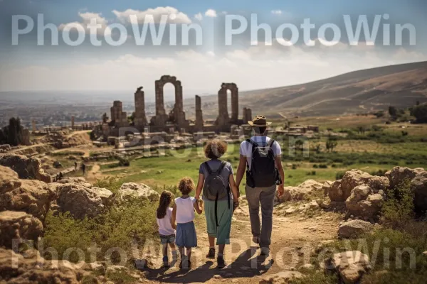 משפחות מטיילות וחוקרים אתרים היסטוריים, מתחברים למורשת שלהן ממדינת ישראל. ענן, צמח, אזור אקולוגי