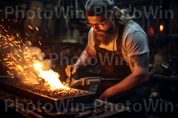 נפח מסור מחשל יצירת מופת לוהטת בדיוק מורכב. חוֹם, אֵשׁ, הַנדָסָה