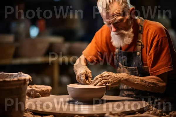 קדר מכוון פרטים מעצב חימר ליצירת מופת קרמיקה ייחודית. כלי הגשה, חרס, צַלַחַת