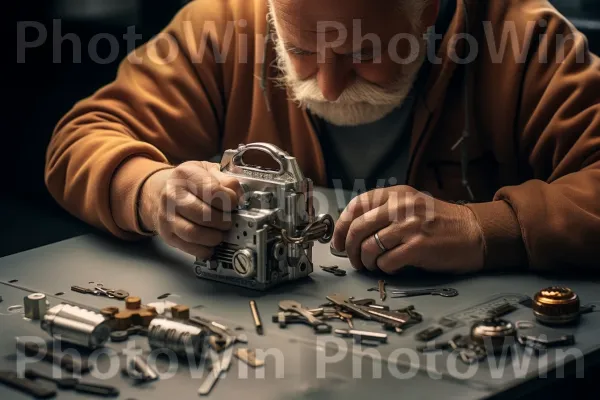 מנעולן מומחה בוחר מנעול בדיוק ובעדינות. יד, זְרוֹעַ, עיצוב רכב