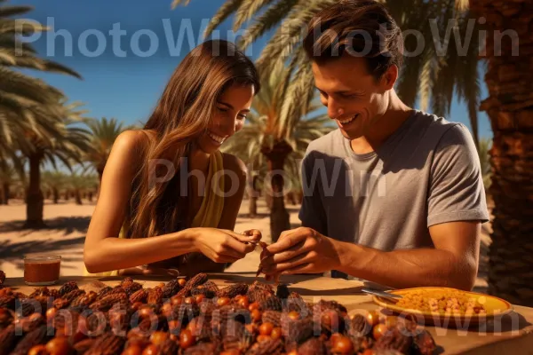 המקומיים מתענגים על המתיקות של תמרים ישראלים עסיסיים. מזון, בן אנוש, מתכון