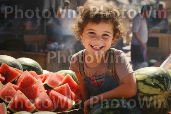 מקומי שנהנה מביס מאבטיח עסיסי מגידול ישראלי. חיוך, פרי, מזונות טבעיים