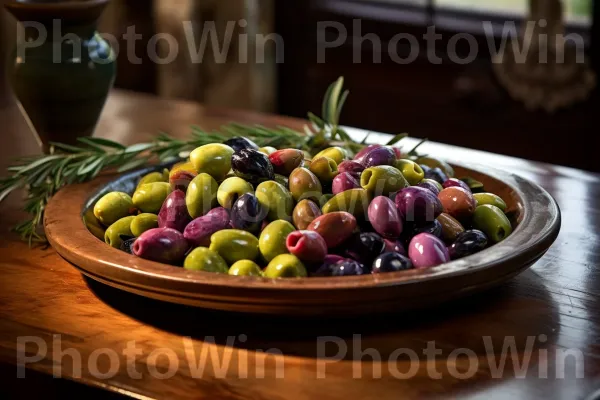 צלחת עם ערבוביה של זיתים ישראלים, מושלמת לנשנוש. כלי שולחן, מַרכִּיב, משפחת זיתים