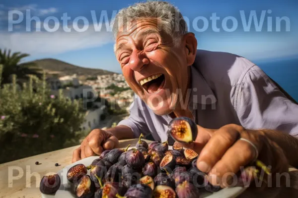 אדם מתענג על ביס מתאנה ישראלית קטיפתית. צמח, ענן, פרי