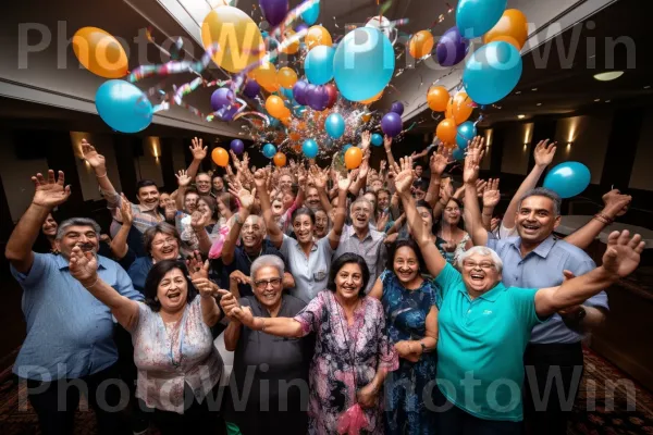 מפגש מפואר של חברים ובני משפחה באירוע אבן דרך משמעותי. חוּלצָה, הבעת פנים, אופנה