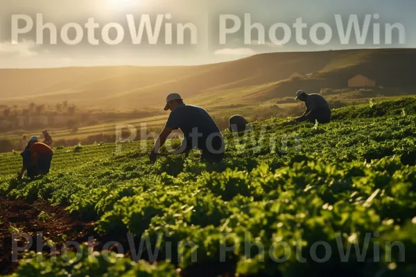 קבוצת חקלאים ישראלים מיומנים מטפלים בקפידה בגידוליהם. שָׁמַיִם, אנשים בטבע, שַׂמֵחַ