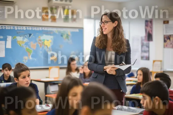 מורה ישראלי מסור המעצים את התלמידים בידע והשראה. אורגניזם, מַפָּה, מוסד אקדמי