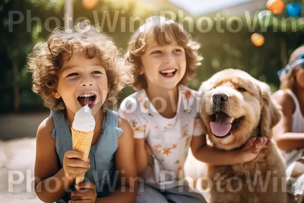 לחבק את ההנאה הפשוטה של גביעי גלידה משותפים ביום חם. הבעת פנים, אנשים בטבע, שַׂמֵחַ