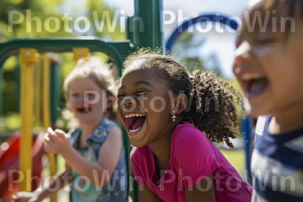 חיוכים משמחים של קבוצת חברים בני 7 ביום שמשי. חיוך, אֵיבָר, קהילה