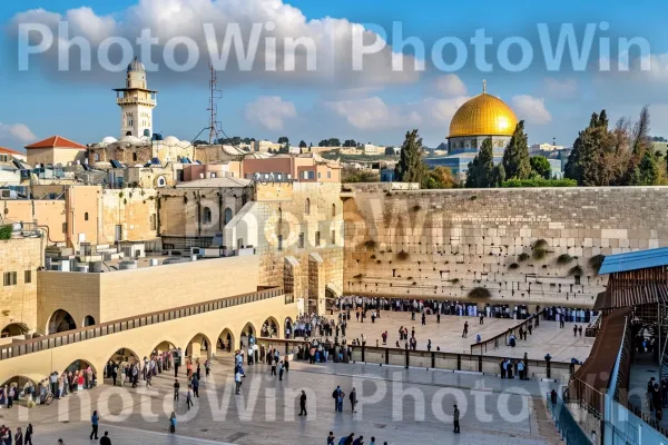 מתפללים מסורים מתפללים בכותל האיקוני ממדינת ישראל. שָׁמַיִם, ענן, ארכיטקטורה